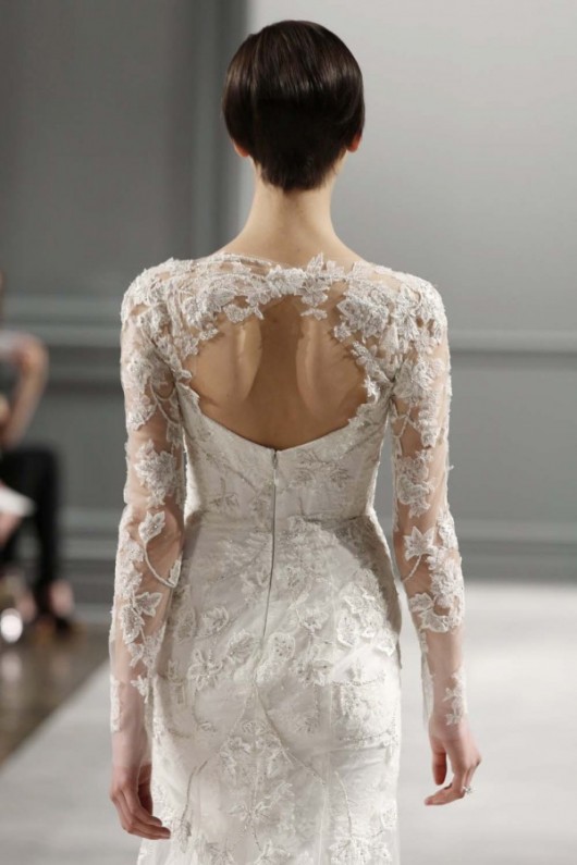 abito da sposa Monique Lhuillier Spring 2014 foto weddingbells.com