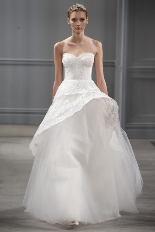 abito da sposa Monique Lhuillier Spring 2014 foto George Chinsee